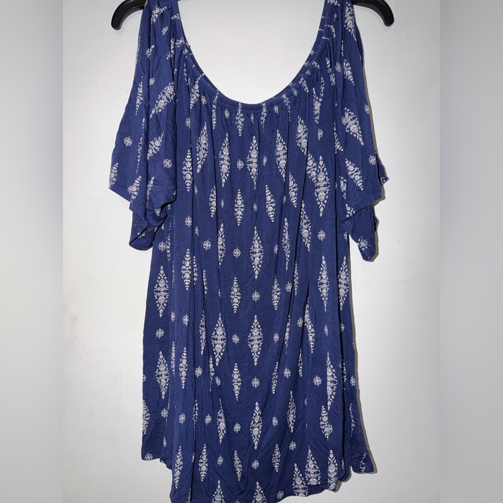 Blue Patterned Women's Top